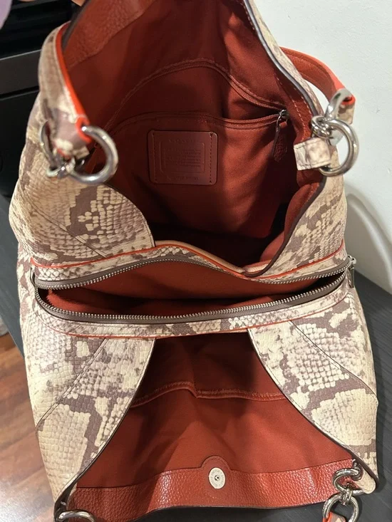 Coach Lexy SV Nude Pink Multi Snake Leather Shoulder Bag EUC - Picture 14 of 14